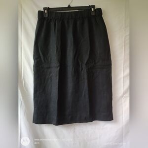 J.Crew Linen 100% Black Midi Large Tall